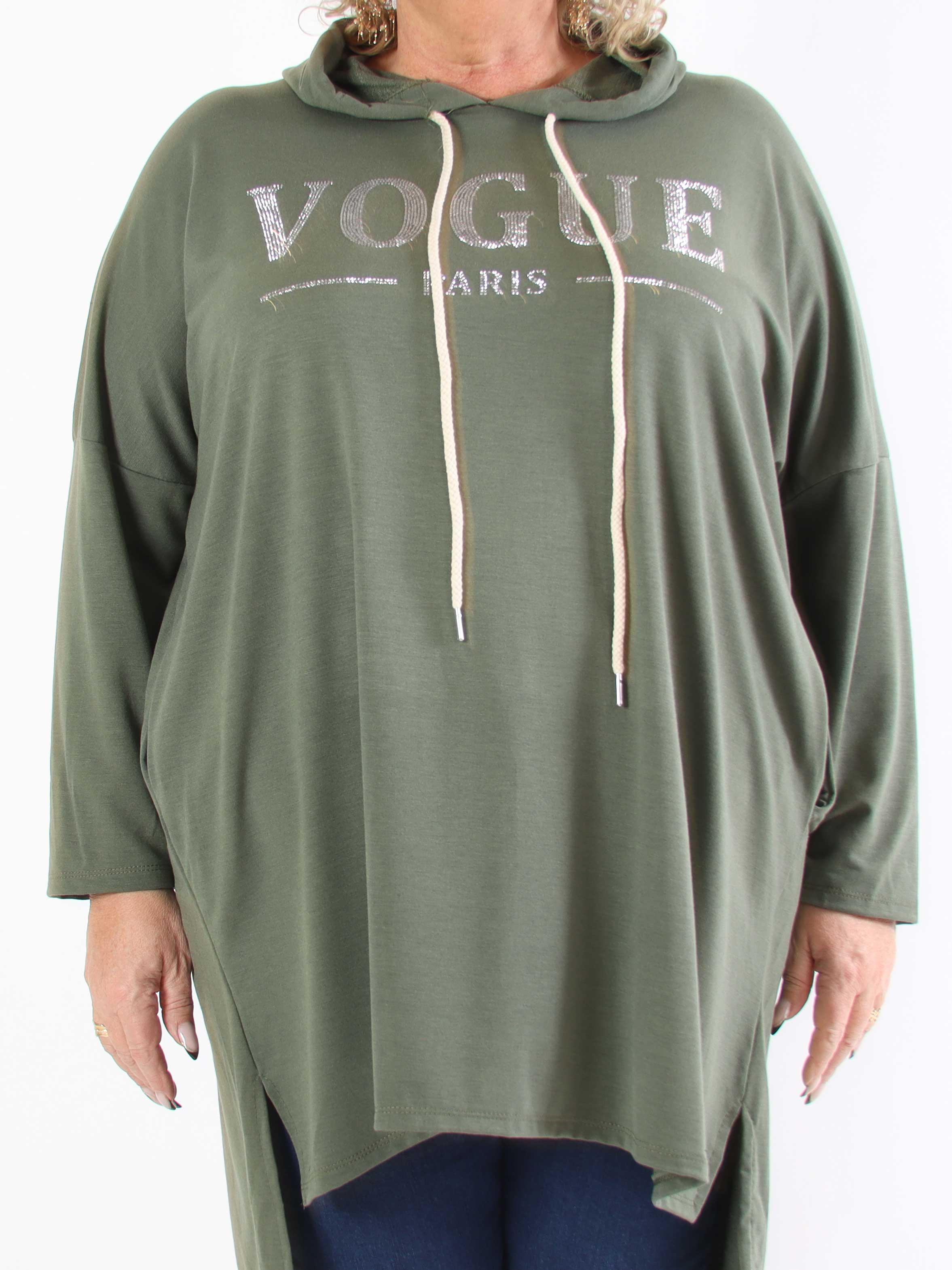 Vogue Hoodie - Hoodieklänning i plus size med mock neck